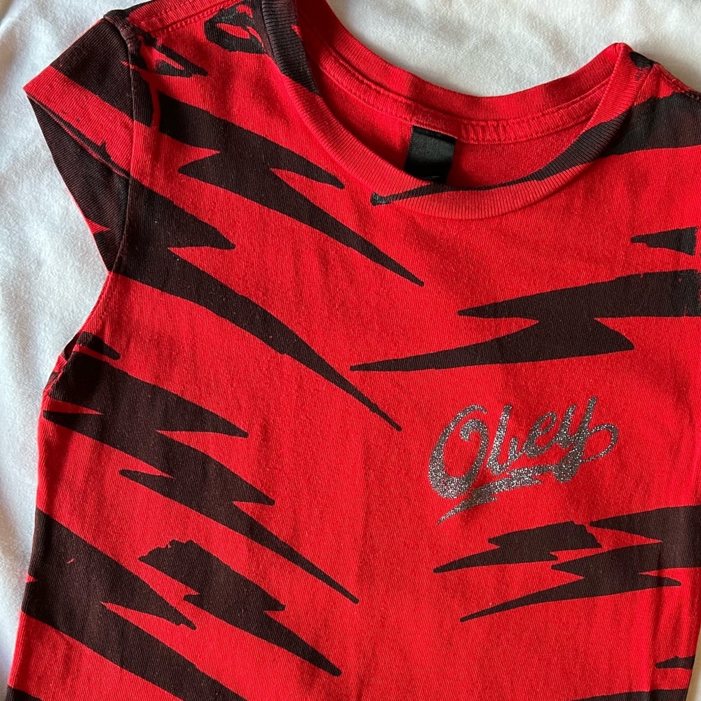 Obey Tiger Striped Short Sleeve Top
